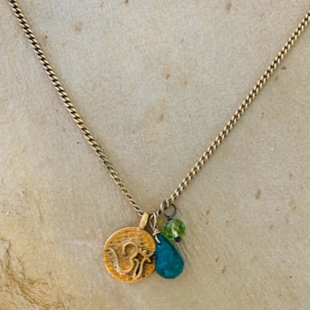 Satya Jewelry Malachite AUM Necklace